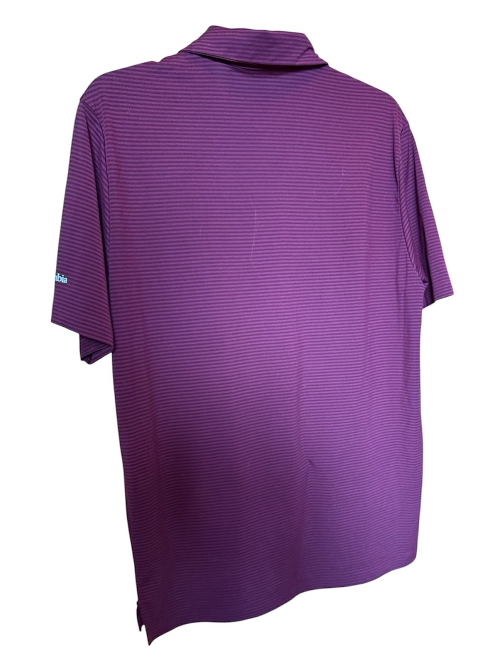 Columbia Men's Purple Striped Polo Shirt Size L - Picture 3 of 7